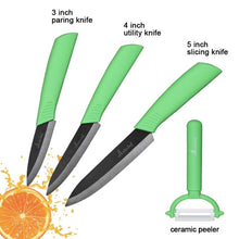 Charger l'image dans la galerie, Kitchen Knife Ceramic Knife Cooking set 3" 4" 5" 6" inch + peeler Black Blade Paring Fruit Vegetable Chef Knife Kitchen Tools - OnPointe Cutlery & Shaving Company