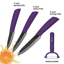 Charger l'image dans la galerie, Kitchen Knife Ceramic Knife Cooking set 3" 4" 5" 6" inch + peeler Black Blade Paring Fruit Vegetable Chef Knife Kitchen Tools - OnPointe Cutlery & Shaving Company