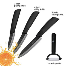 Charger l'image dans la galerie, Kitchen Knife Ceramic Knife Cooking set 3" 4" 5" 6" inch + peeler Black Blade Paring Fruit Vegetable Chef Knife Kitchen Tools - OnPointe Cutlery & Shaving Company