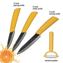 Charger l'image dans la galerie, Kitchen Knife Ceramic Knife Cooking set 3" 4" 5" 6" inch + peeler Black Blade Paring Fruit Vegetable Chef Knife Kitchen Tools - OnPointe Cutlery & Shaving Company