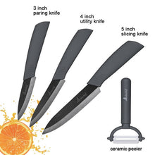 Charger l'image dans la galerie, Kitchen Knife Ceramic Knife Cooking set 3" 4" 5" 6" inch + peeler Black Blade Paring Fruit Vegetable Chef Knife Kitchen Tools - OnPointe Cutlery & Shaving Company