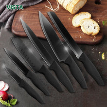 Загрузить изображение в средство просмотра галереи, Chef knife Kitchen Knives set Chef 7CR17 440C Stainless Steel Non Stick Blade Bread Slicer Utility Santoku Knives 6 Pieces Set - OnPointe Cutlery & Shaving Company