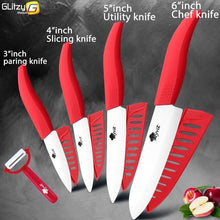 Charger l'image dans la galerie, Ceramic Knife 3, 4, 5, 6 inch Kitchen Knives Serrated Bread Set + Peeler Zirconia Black Blade Fruit Chef Knife Vege Cook Tool - OnPointe Cutlery & Shaving Company