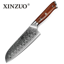 Load image into Gallery viewer, XINZUO 3PCS Pro Kitchen Knife Sets Japanese forged Damascus Steel Chef Santoku Knives Stainless Steel Rosewood Handle knife Chef - OnPointe Cutlery & Shaving Company