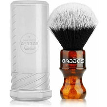 Load image into Gallery viewer, Amber Shaving Brush Silvertip Synthetic Badger Hair with Resin Handle Anbbas for Men Professional Wet Shaving (Knot 24mm) Amber - OnPointe Cutlery & Shaving Company