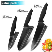 Загрузить изображение в средство просмотра галереи, Chef knife Kitchen Knives set Chef 7CR17 440C Stainless Steel Non Stick Blade Bread Slicer Utility Santoku Knives 6 Pieces Set - OnPointe Cutlery & Shaving Company