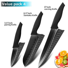 Загрузить изображение в средство просмотра галереи, Chef knife Kitchen Knives set Chef 7CR17 440C Stainless Steel Non Stick Blade Bread Slicer Utility Santoku Knives 6 Pieces Set - OnPointe Cutlery & Shaving Company