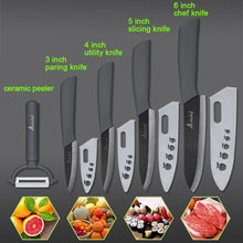 Charger l'image dans la galerie, Kitchen Knife Ceramic Knife Cooking set 3" 4" 5" 6" inch + peeler Black Blade Paring Fruit Vegetable Chef Knife Kitchen Tools - OnPointe Cutlery & Shaving Company