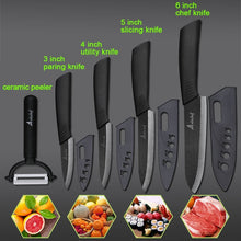 Charger l'image dans la galerie, Kitchen Knife Ceramic Knife Cooking set 3" 4" 5" 6" inch + peeler Black Blade Paring Fruit Vegetable Chef Knife Kitchen Tools - OnPointe Cutlery & Shaving Company