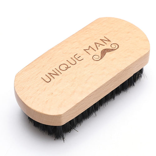 UNIQUE MAN Brush Boar Bristle for Men's Mustache Shaving Comb Face Massage Facial Hair Cleaning Brush Beech Comb Drop Shipping - OnPointe Cutlery & Shaving Company 