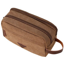 Load image into Gallery viewer, Men Travel Canvas Shaving Kits Cosmetic Makeup Organizer Women Toiletry Bag with Double Compartments Kosmetyczka Beauty Case - OnPointe Cutlery &amp; Shaving Company 
