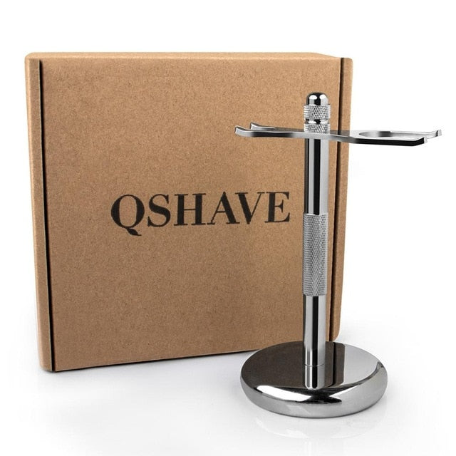 QSHAVE Men Razor Holder Stainless Steel Shaving Brush Stand Safety Razor It Razor Holder 15cm Razor Rack & Brush not including - OnPointe Cutlery & Shaving Company 