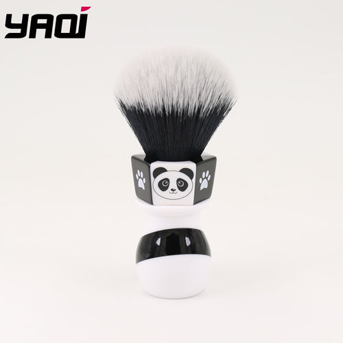 Yaqi 24mm The Panda Tuxedo Knot Shaving Brush By Henry Hakamaki - OnPointe Cutlery & Shaving Company 