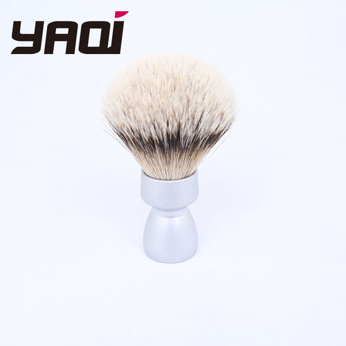 Yaqi Heavy Metal Handle Silvertip Badger Hair Shave Brush for Men Shaving - OnPointe Cutlery & Shaving Company 