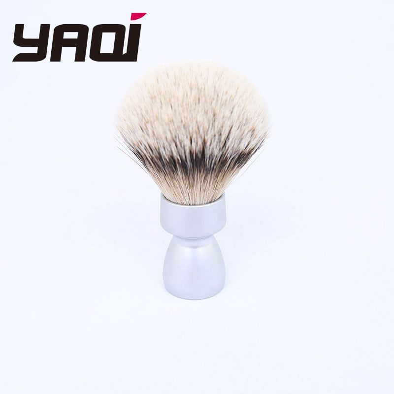 Yaqi Heavy Metal Handle Silvertip Badger Hair Shave Brush for Men Shaving - OnPointe Cutlery & Shaving Company 