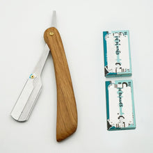 Load image into Gallery viewer, senior sandalwood handle blade shaving razors professional barber shaver eyebrow razor men&#39;s replaceable blade razor hair knife - OnPointe Cutlery &amp; Shaving Company 
