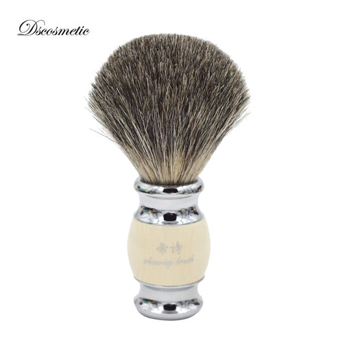 vintage hand-crafted pure Badger Hair with Resin Handle  metal base  Shaving Brush for  men's grooming kit - OnPointe Cutlery & Shaving Company 