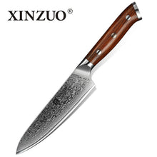 Load image into Gallery viewer, XINZUO 3PCS Pro Kitchen Knife Sets Japanese forged Damascus Steel Chef Santoku Knives Stainless Steel Rosewood Handle knife Chef - OnPointe Cutlery &amp; Shaving Company 
