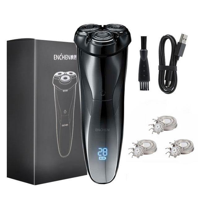 Enchen 3D Men Electric Shaver Razor BlackStone3 IPX7 Waterproof Wet & Dry Dual Use LCD 3D Smart Control Shaving Beard Machine - OnPointe Cutlery & Shaving Company 