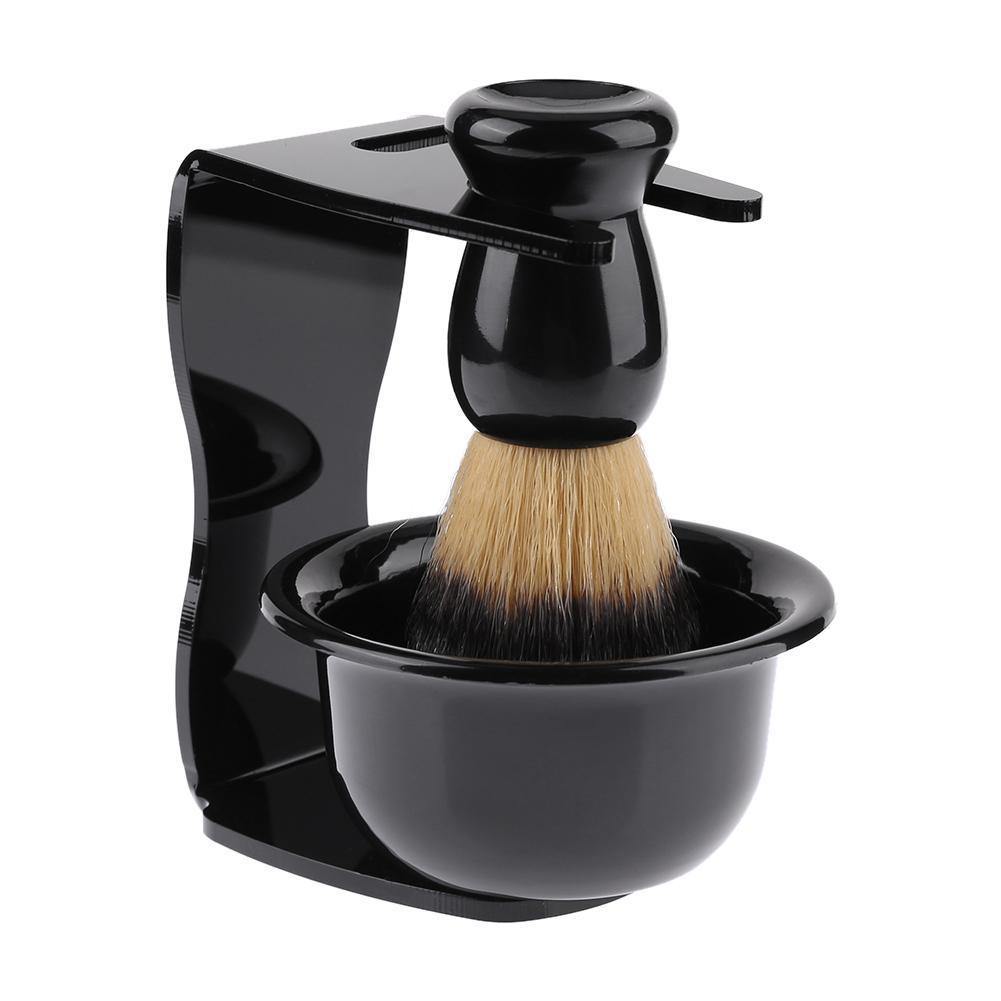 3 in 1 Men's Shaving Soap Bowl + Shaving Brush + Shaving Stand Bristle Hair Brush - OnPointe Cutlery & Shaving Company 