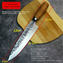 Load image into Gallery viewer, PEGASI  JapaneseHigh carbon steel forging knife hand-made by chef tang, sliced with kitchen knife, butcher knife - OnPointe Cutlery &amp; Shaving Company 
