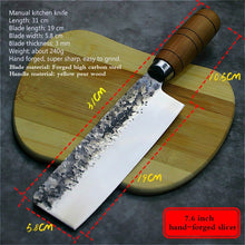 Load image into Gallery viewer, PEGASI  JapaneseHigh carbon steel forging knife hand-made by chef tang, sliced with kitchen knife, butcher knife - OnPointe Cutlery &amp; Shaving Company 
