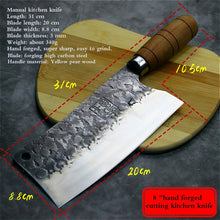 Load image into Gallery viewer, PEGASI  JapaneseHigh carbon steel forging knife hand-made by chef tang, sliced with kitchen knife, butcher knife - OnPointe Cutlery &amp; Shaving Company 
