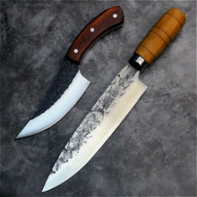 Load image into Gallery viewer, PEGASI  JapaneseHigh carbon steel forging knife hand-made by chef tang, sliced with kitchen knife, butcher knife - OnPointe Cutlery &amp; Shaving Company 
