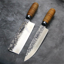 Load image into Gallery viewer, PEGASI  JapaneseHigh carbon steel forging knife hand-made by chef tang, sliced with kitchen knife, butcher knife - OnPointe Cutlery &amp; Shaving Company 
