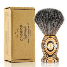 Lade das Bild in den Galerie-Viewer, Anbbas Faux Badger Shaving Brush Unique Wood Handle Shaving for Men Wet Shave - OnPointe Cutlery &amp; Shaving Company 
