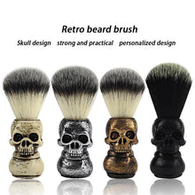Cargar imagen en el visor de la galería, Barber shop fashionable high-end skull design beard brush men&#39;s facial cleaning tool barber cleansing shaving set beard foaming - OnPointe Cutlery &amp; Shaving Company 
