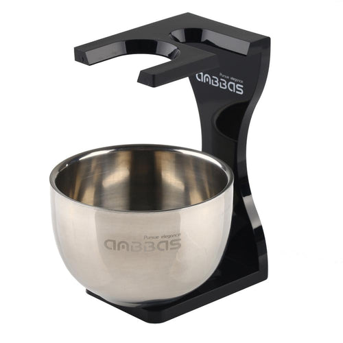 Unique Design Acrylic Shaving Stand & Stainless Steel Shave Brush Bowl by Anbbas - OnPointe Cutlery & Shaving Company 