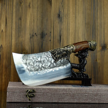 Charger l&#39;image dans la galerie, Little Cook Handmade sharp fixed blade Kitchen slicing chef knife Chinese meat Cleaver Figured Vegetable cutter Cooking tools - OnPointe Cutlery &amp; Shaving Company 

