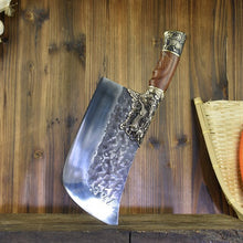 Charger l&#39;image dans la galerie, Little Cook Handmade sharp fixed blade Kitchen slicing chef knife Chinese meat Cleaver Figured Vegetable cutter Cooking tools - OnPointe Cutlery &amp; Shaving Company 
