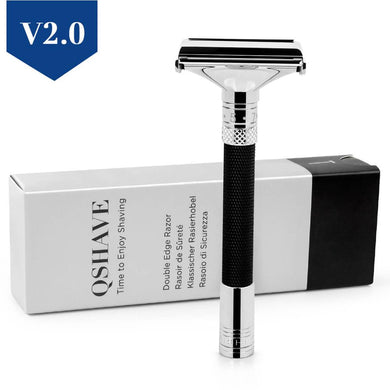 QShave New Design Luxurious Parthenon V2.0 Razor Butterfly Open Adjustable Safety Classic for Superb Mens Shaving Razor Barber - OnPointe Cutlery & Shaving Company 