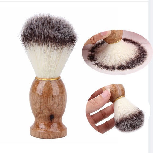 Salon Men Facial Beard Shaving Brush Wooden Handle Badger Hair Men's Shaving Brush Barber Face Cleaning Safety Razor Brush - OnPointe Cutlery & Shaving Company 