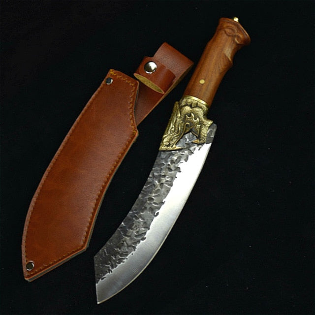 Longquan handmade beat sharp kitchen knife household kitchen set of 6 knives boning slicer butcher knife meat stand knife - OnPointe Cutlery & Shaving Company 