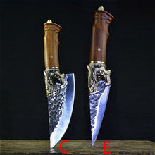 Charger l&#39;image dans la galerie, Longquan handmade beat sharp kitchen knife household kitchen set of 6 knives boning slicer butcher knife meat stand knife - OnPointe Cutlery &amp; Shaving Company 
