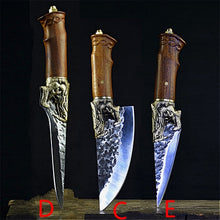 Charger l&#39;image dans la galerie, Longquan handmade beat sharp kitchen knife household kitchen set of 6 knives boning slicer butcher knife meat stand knife - OnPointe Cutlery &amp; Shaving Company 
