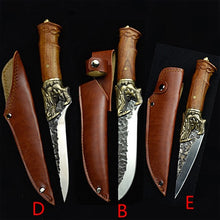 Charger l&#39;image dans la galerie, Longquan handmade beat sharp kitchen knife household kitchen set of 6 knives boning slicer butcher knife meat stand knife - OnPointe Cutlery &amp; Shaving Company 
