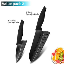 Cargar imagen en el visor de la galería, Chef knife Kitchen Knives set Chef 7CR17 440C Stainless Steel Non Stick Blade Bread Slicer Utility Santoku Knives 6 Pieces Set - OnPointe Cutlery &amp; Shaving Company 

