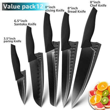 Cargar imagen en el visor de la galería, Chef knife Kitchen Knives set Chef 7CR17 440C Stainless Steel Non Stick Blade Bread Slicer Utility Santoku Knives 6 Pieces Set - OnPointe Cutlery &amp; Shaving Company 
