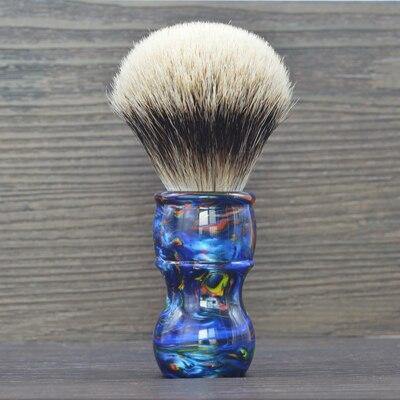 dscosmetic 24mm Galaxy resin handle 2 band badger hair shaving brush for man shave - OnPointe Cutlery & Shaving Company 