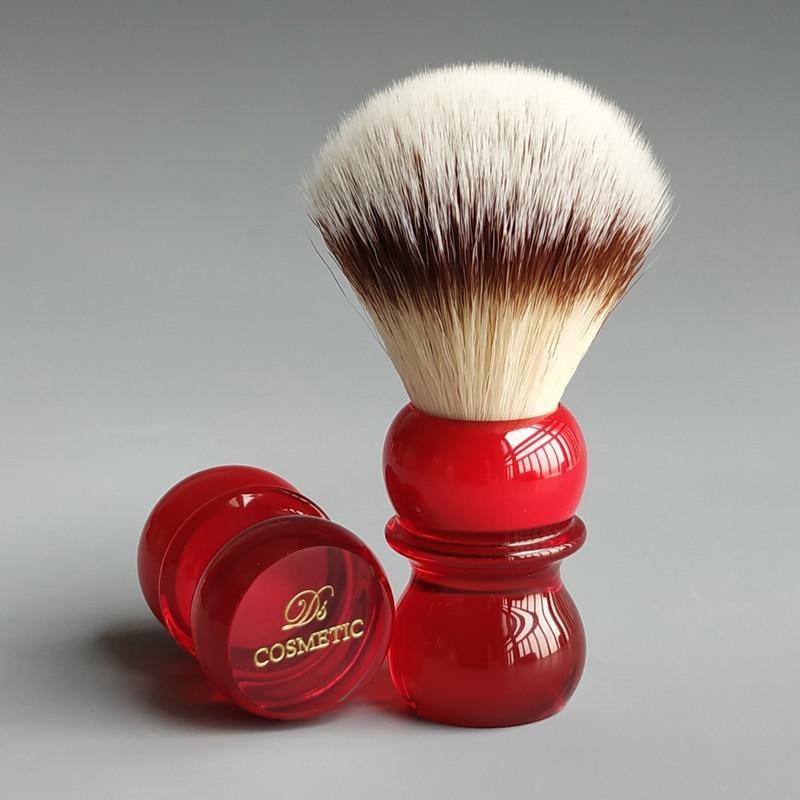 Dscosmetic red hand T4 soft synthetic hair shaving brush - OnPointe Cutlery & Shaving Company 