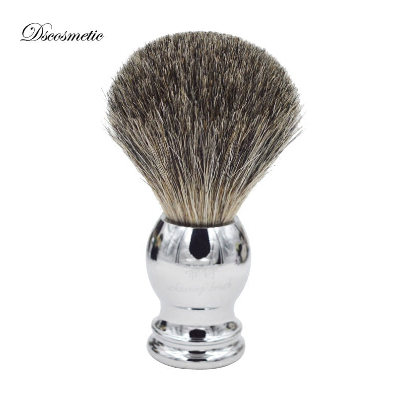 pure Badger high quality  Hair shaving brush with metal Handle  Shaving Brush for shave barber tool - OnPointe Cutlery & Shaving Company 